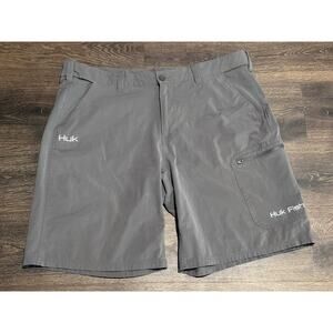 Huk Fishing Men’s 2X Standard Next Level Quick Dry Performance Shorts Black Airy